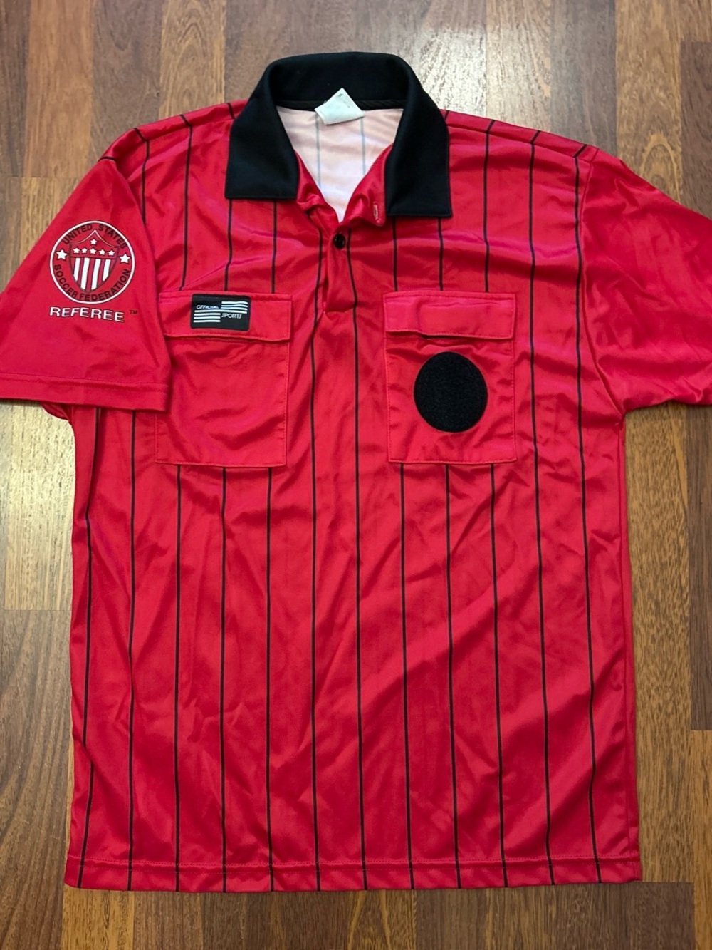 United States Soccer Federation Referee Jersey Polo Golf Shirt Size Medium